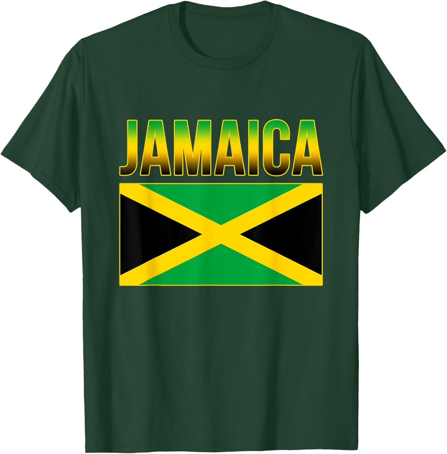 Jamaican National Country Flag Caribbean T-Shirt - T-Shirt | Forest