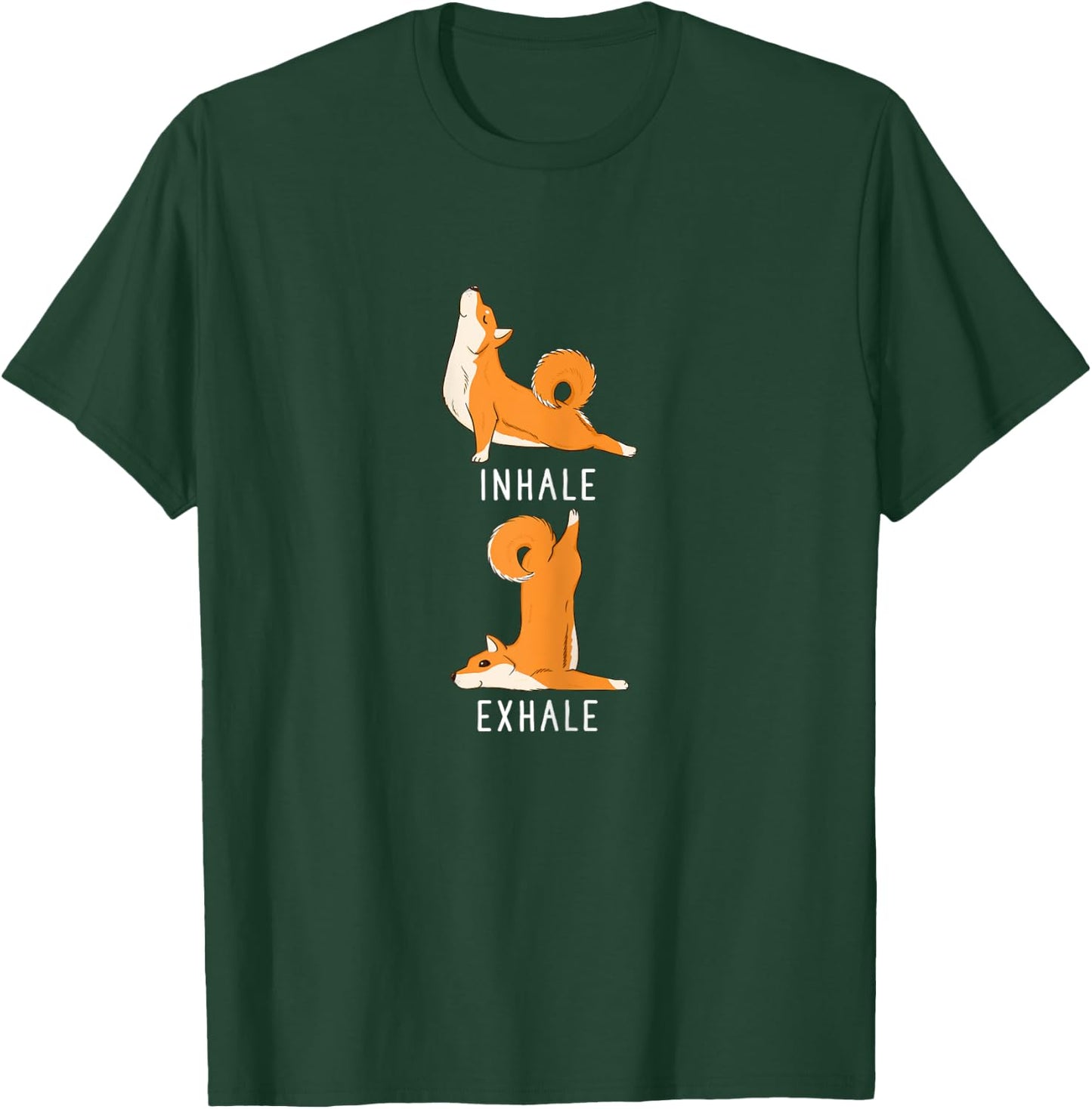 Inhale Exhale Shiba Inu Yoga Dog Shirt T-Shirt - T-Shirt | Forest