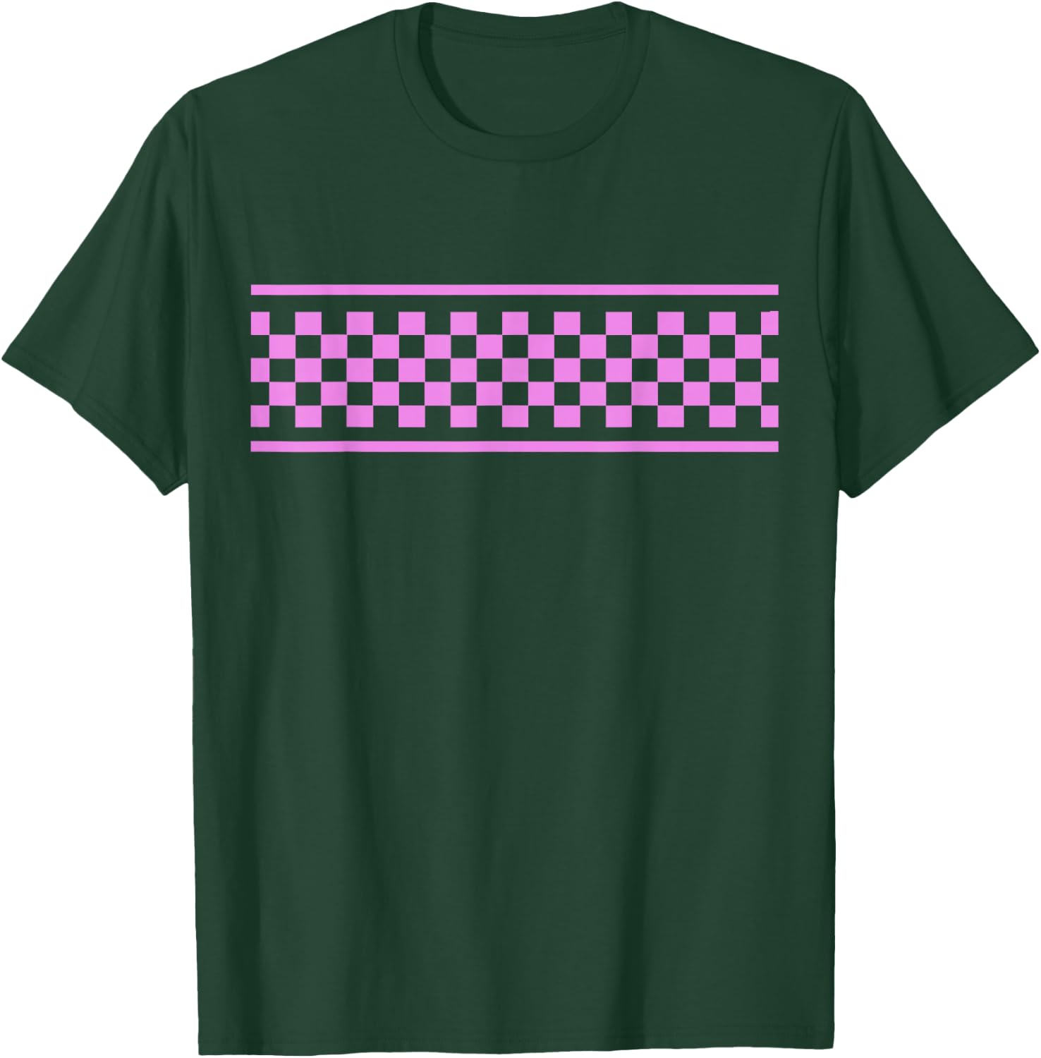 Pink Checker Pattern Checkerboard Skater Surfer Style Teens T-Shirt - T-Shirt | Forest
