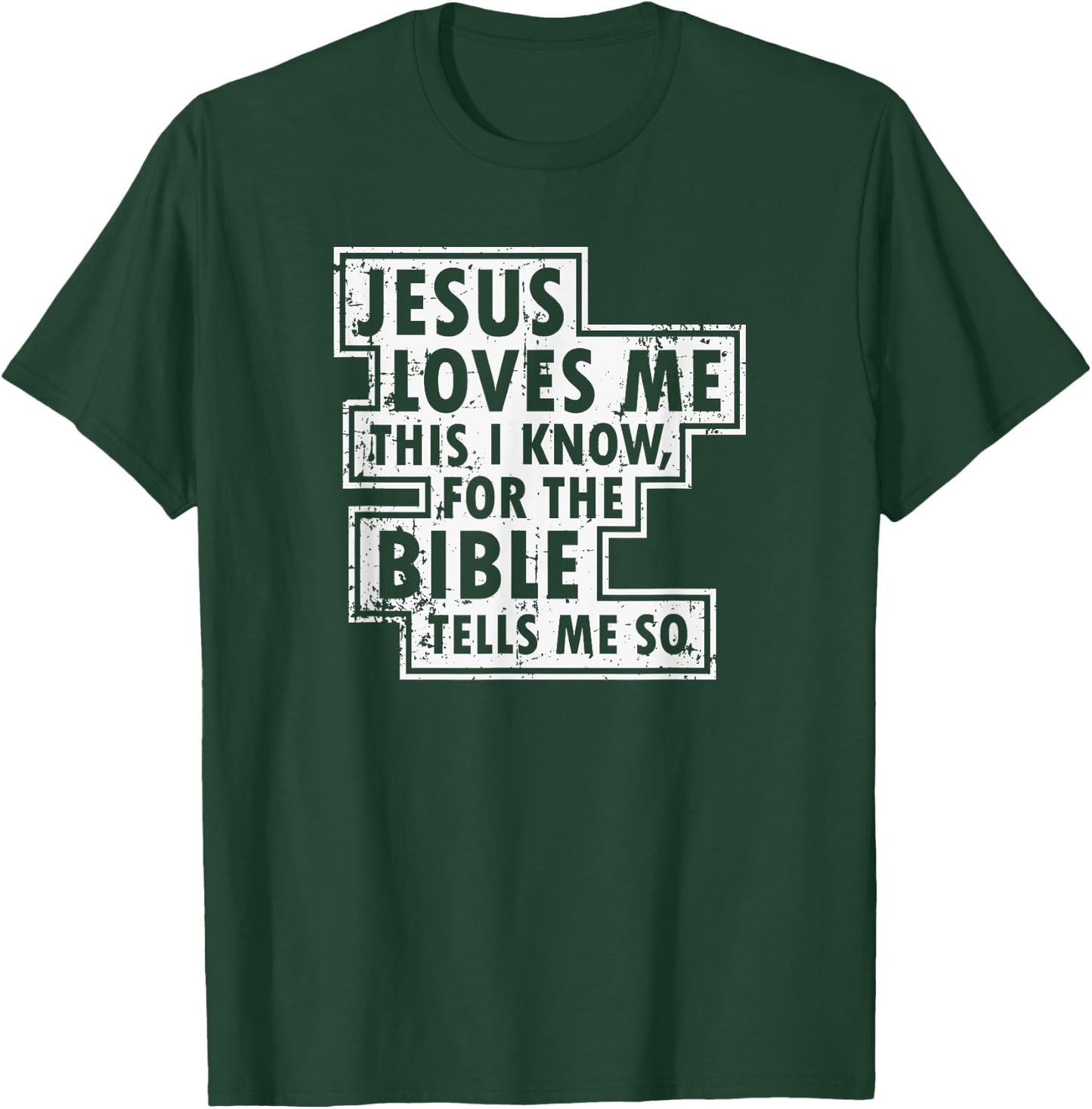 Jesus Loves Me This I Know Christian Faith T Shirt T-Shirt - T-Shirt | Forest