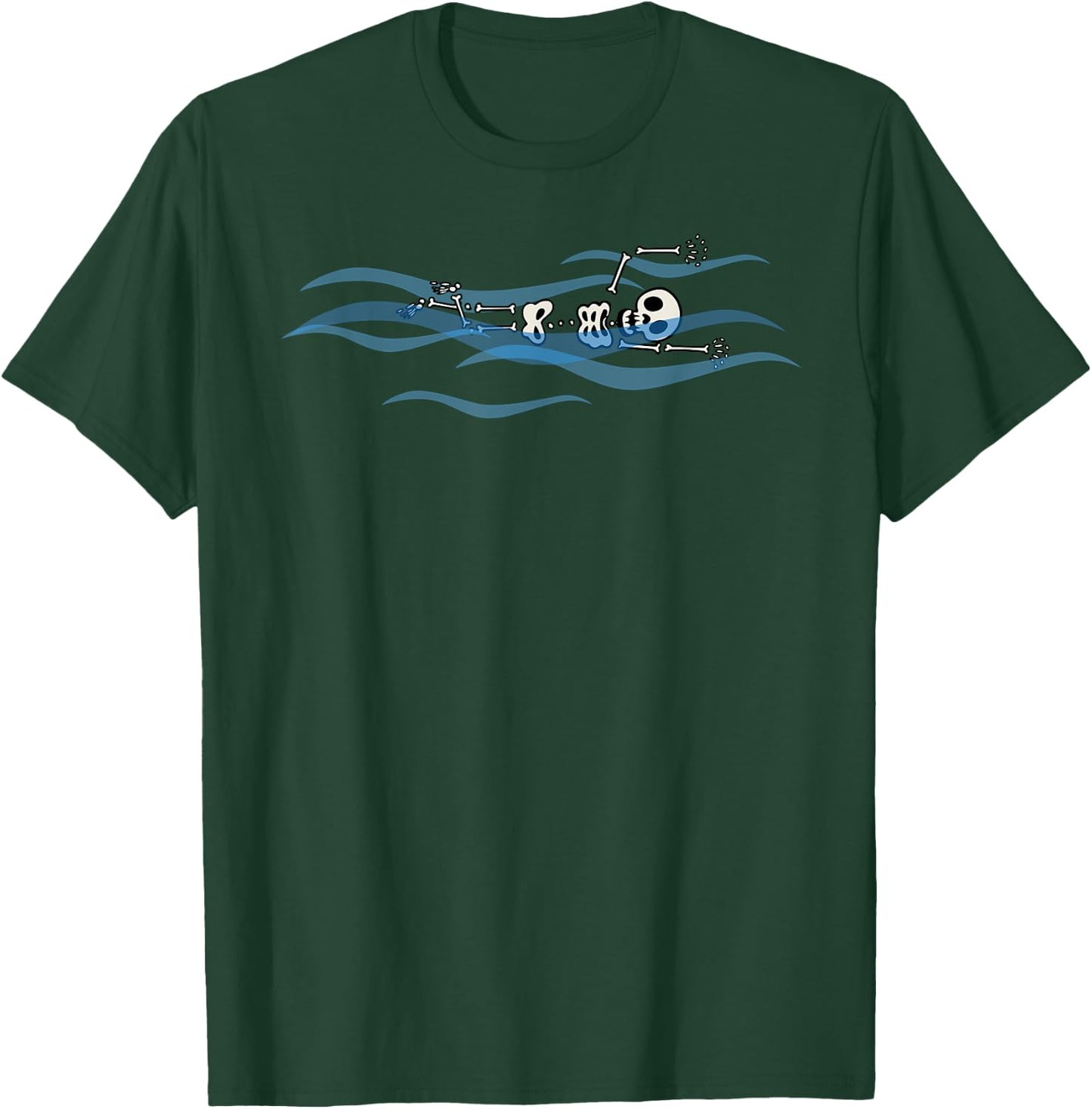 Halloween Skeleton Swimmer | All Hallows' Eve Gift T-Shirt - T-Shirt | Forest
