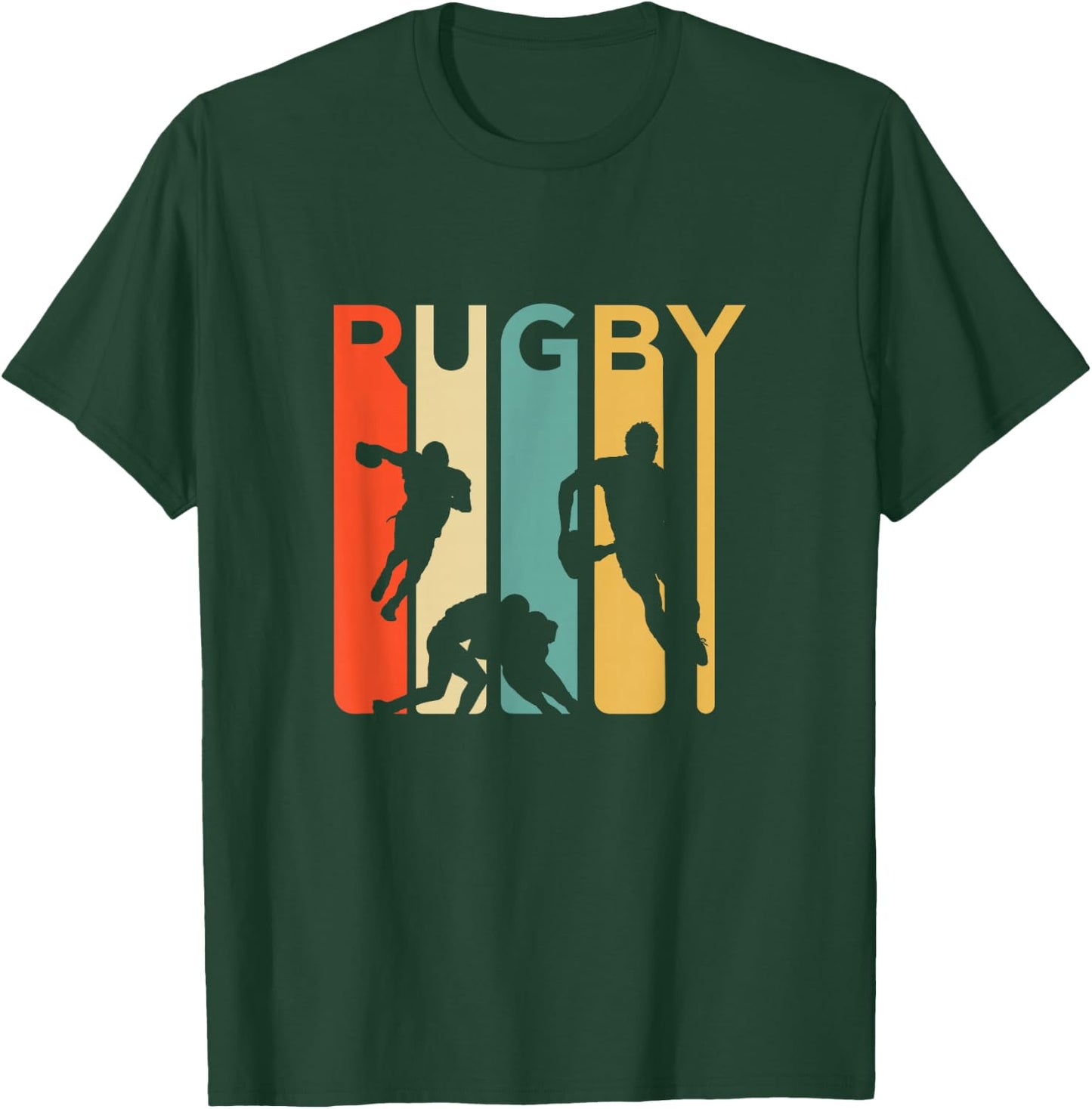 Vintage 1970's Style Rugby, Rugby Sports Gift T-Shirt - T-Shirt | Forest