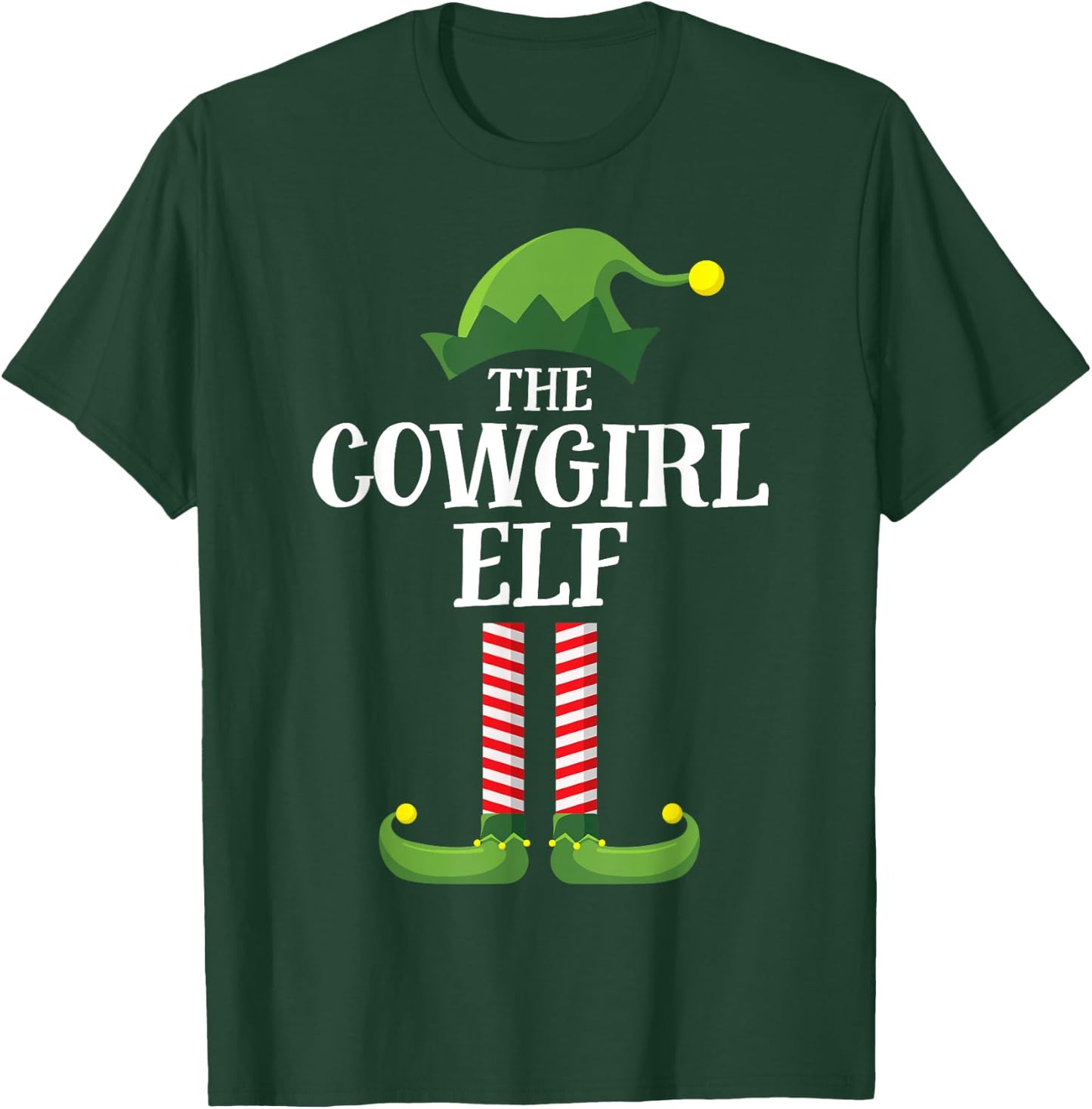 Cowgirl Elf Matching Family Group Christmas Party Pyjamas T-Shirt - T-Shirt | Forest
