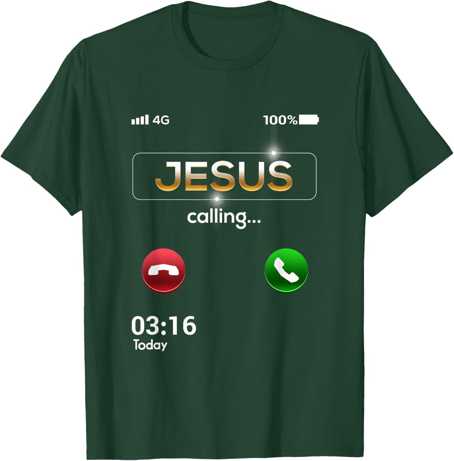 Jesus Is Calling Funny Cell Phone Call Jesus Christian T-Shirt - T-Shirt | Forest