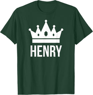 Henry Name Shirt - King Prince Crown Design T-Shirt - T-Shirt | Forest