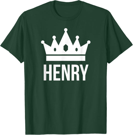 Henry Name Shirt - King Prince Crown Design T-Shirt - T-Shirt | Forest