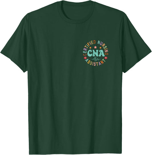Certified Nurse Assistant Appreciation CNA Apparel -Adults Black Small Straight Short Sleeve Nursing T-Shirt - T-Shirt | Forest