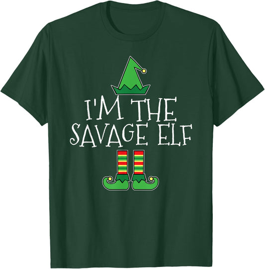 I'm The Savage Elf Matching Family Group Christmas T Shirt T-Shirt - T-Shirt | Forest
