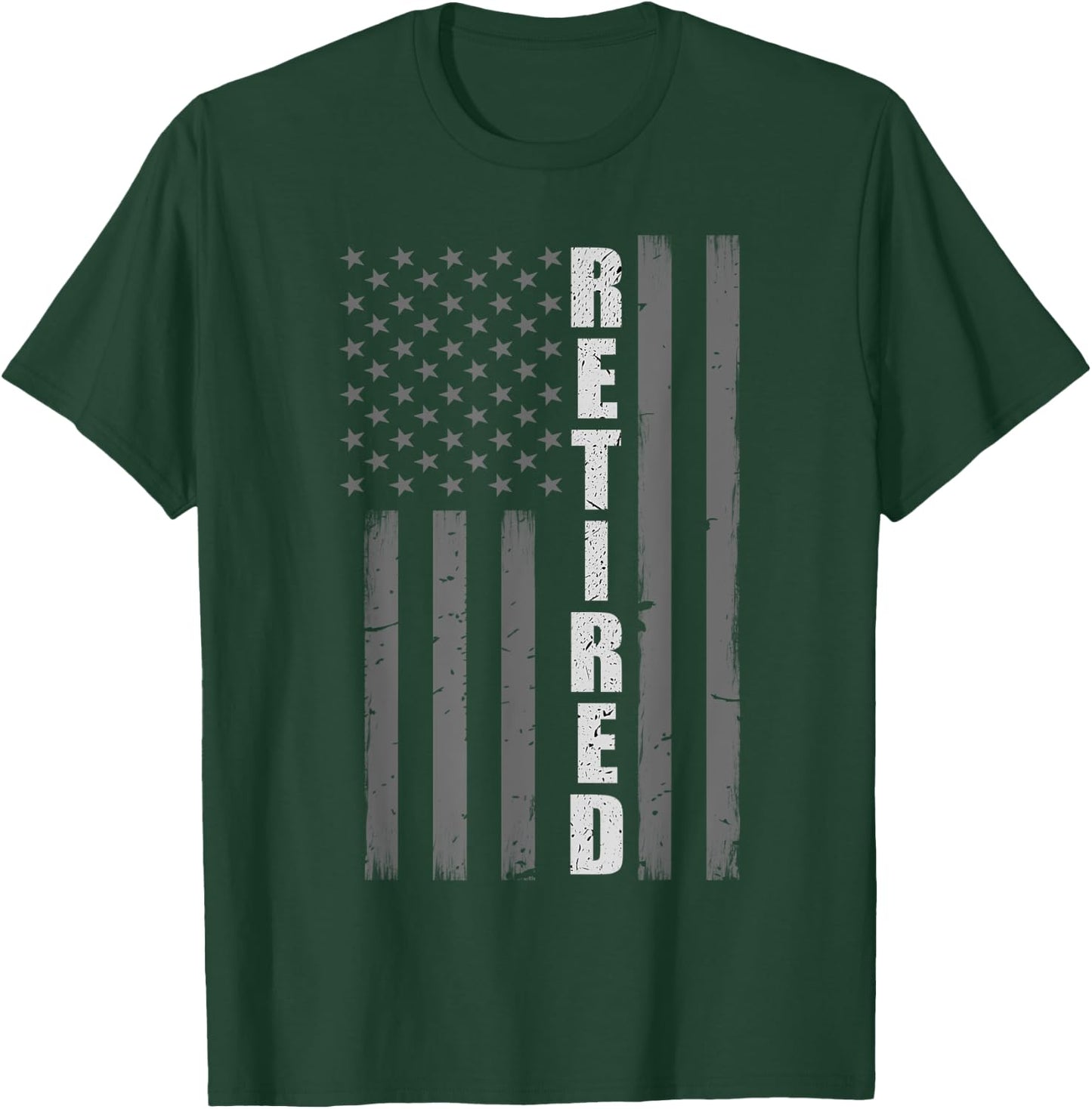 Retired Corrections Officer Gift - Thin Silver Line Flag T-Shirt - T-Shirt | Forest