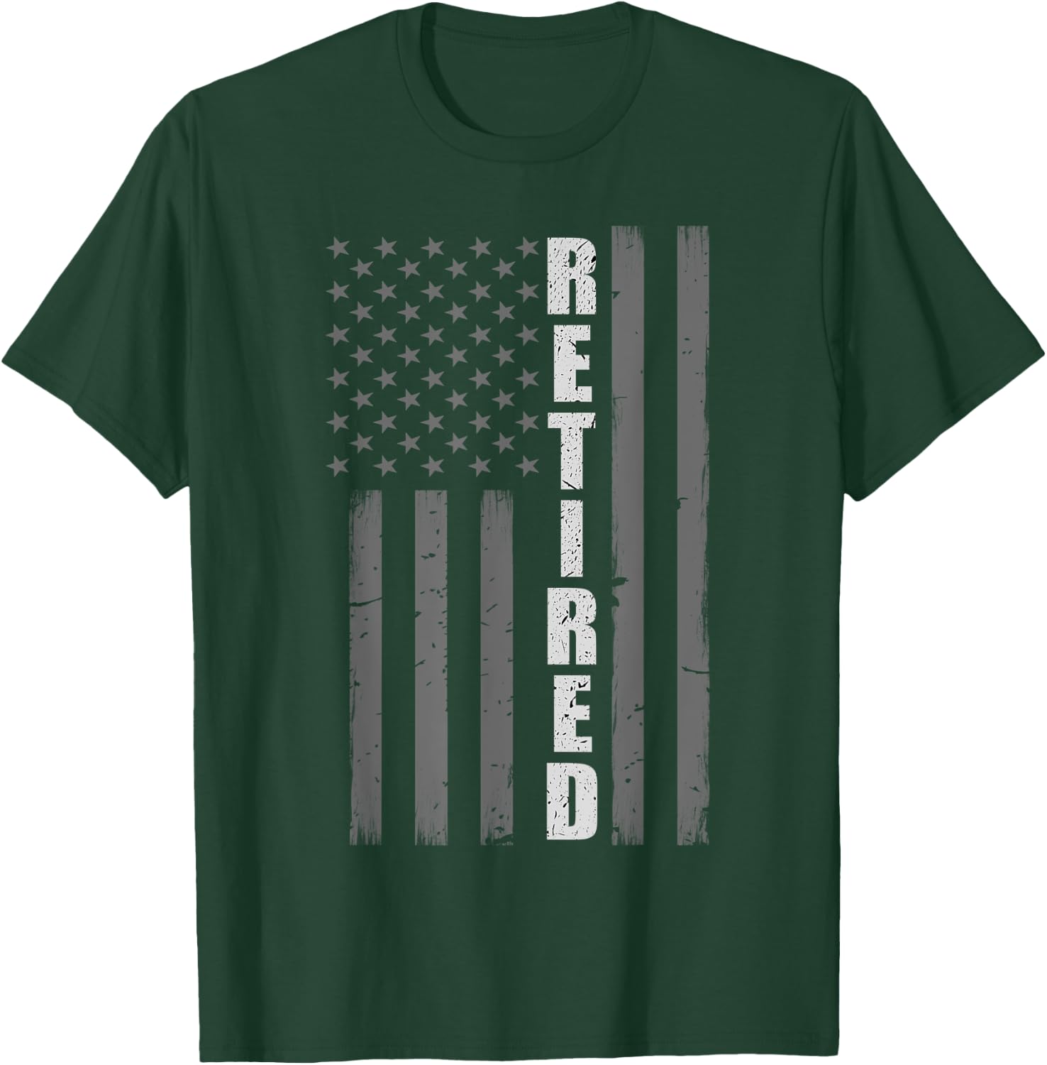 Retired Corrections Officer Gift - Thin Silver Line Flag T-Shirt - T-Shirt | Forest