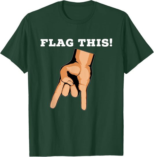 Flag This Upside Down Horns T-Shirt - T-Shirt | Forest