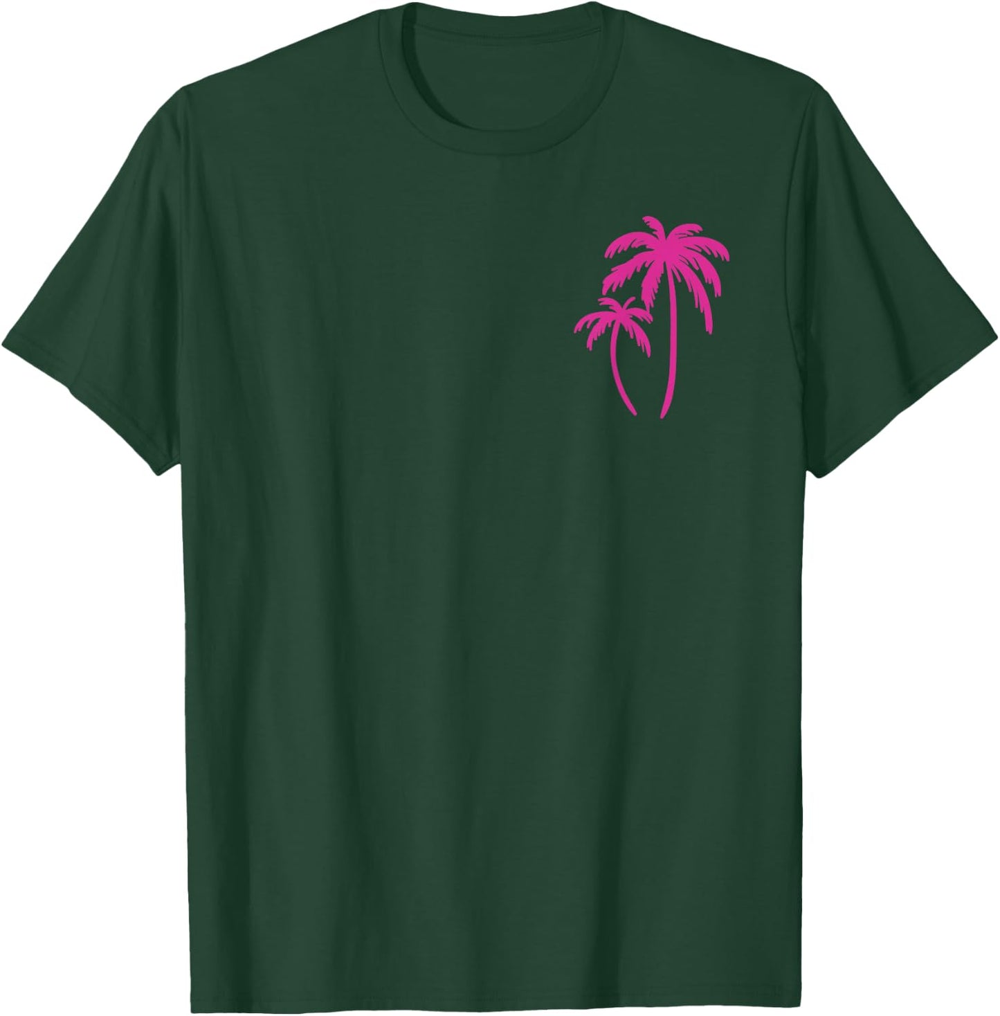 Pink Pocket Palm Tree Cute Hawaiian Summer Vacation Gift T-Shirt - T-Shirt | Forest