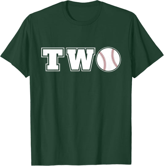 Kids Baseball 2nd Birthday Boy 2 Two Year Old Toddler T-Shirt - T-Shirt | Forest