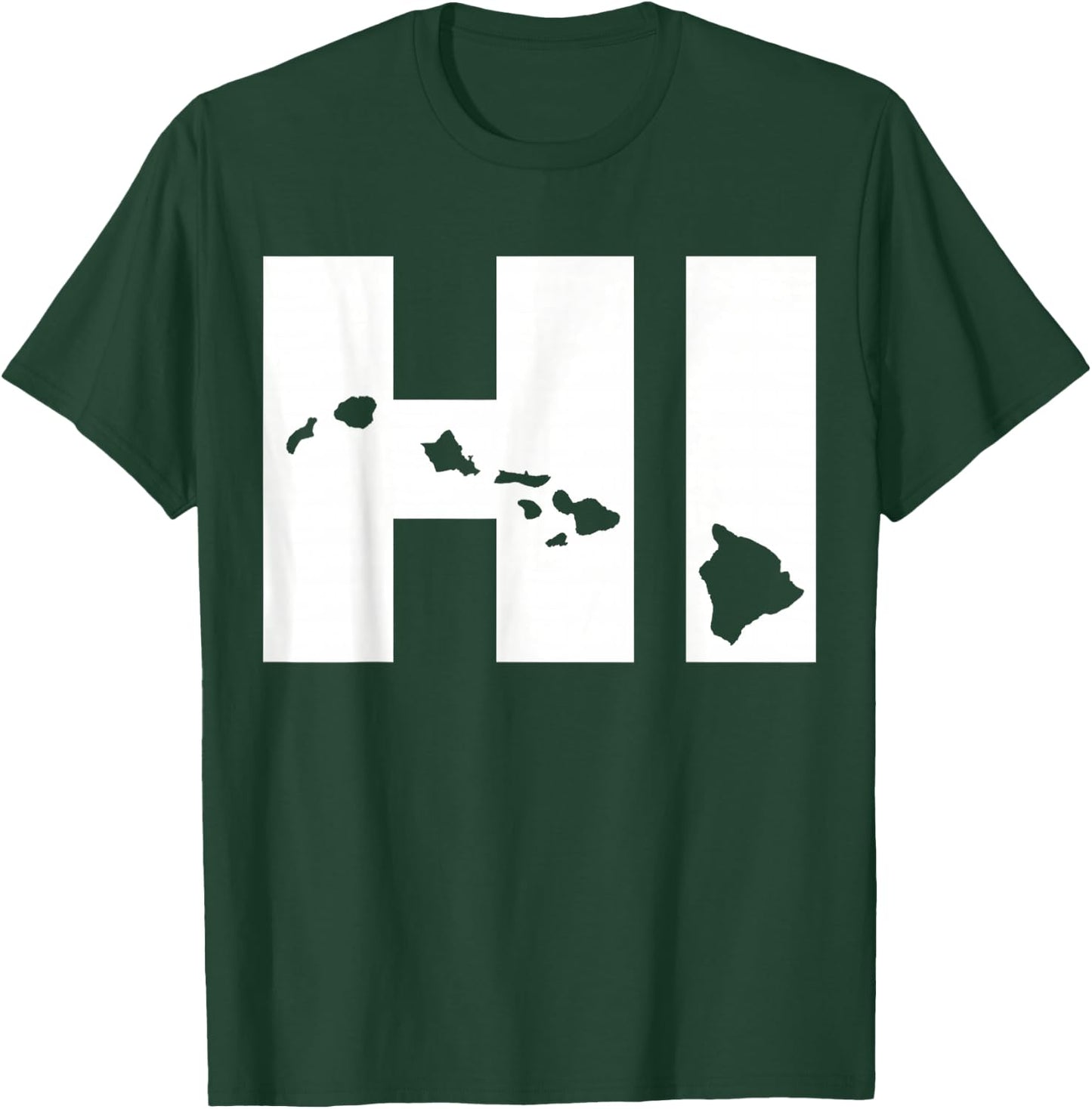 HI Hawaii map T-Shirt - T-Shirt | Forest
