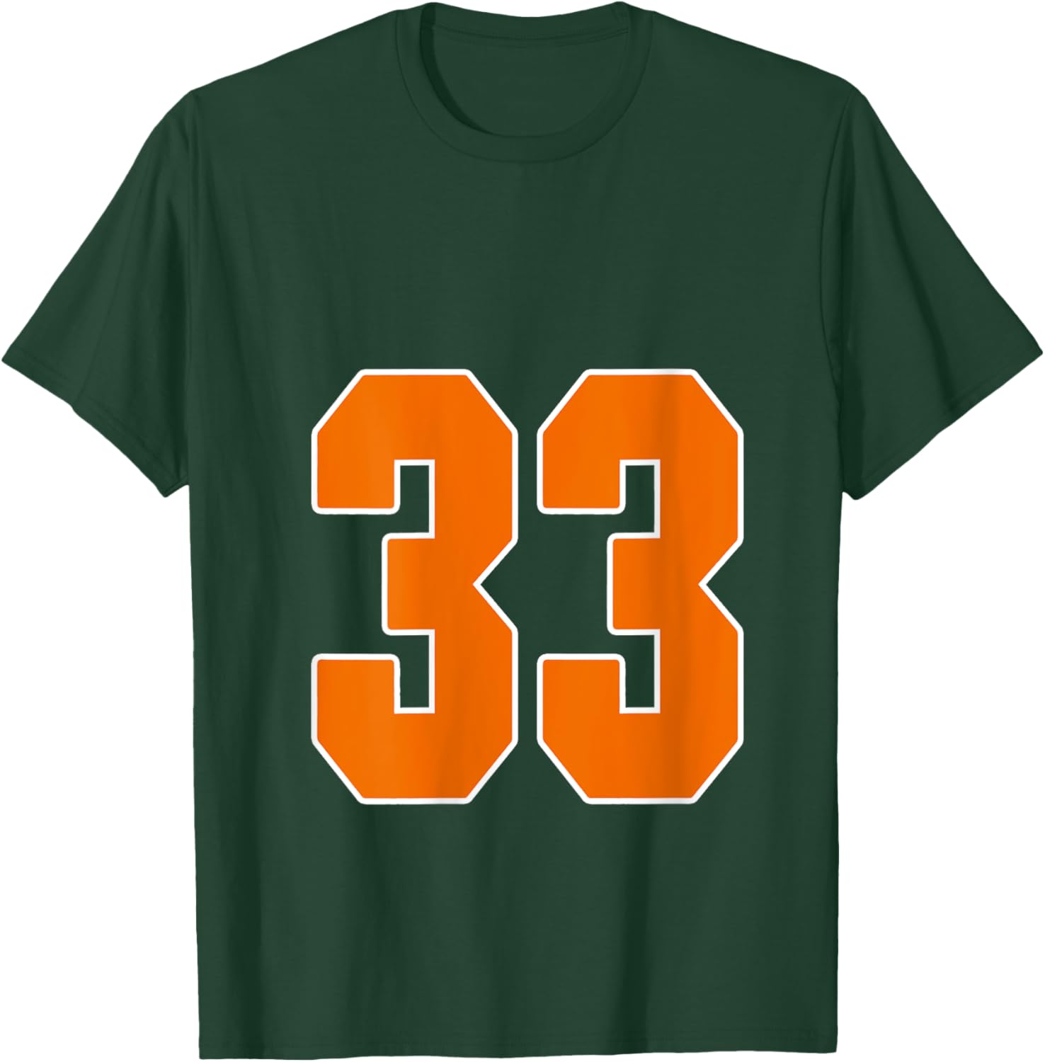 Orange Sports Number 33 Jersey Uniform Player Fan V-Neck T-Shirt - T-Shirt | Forest