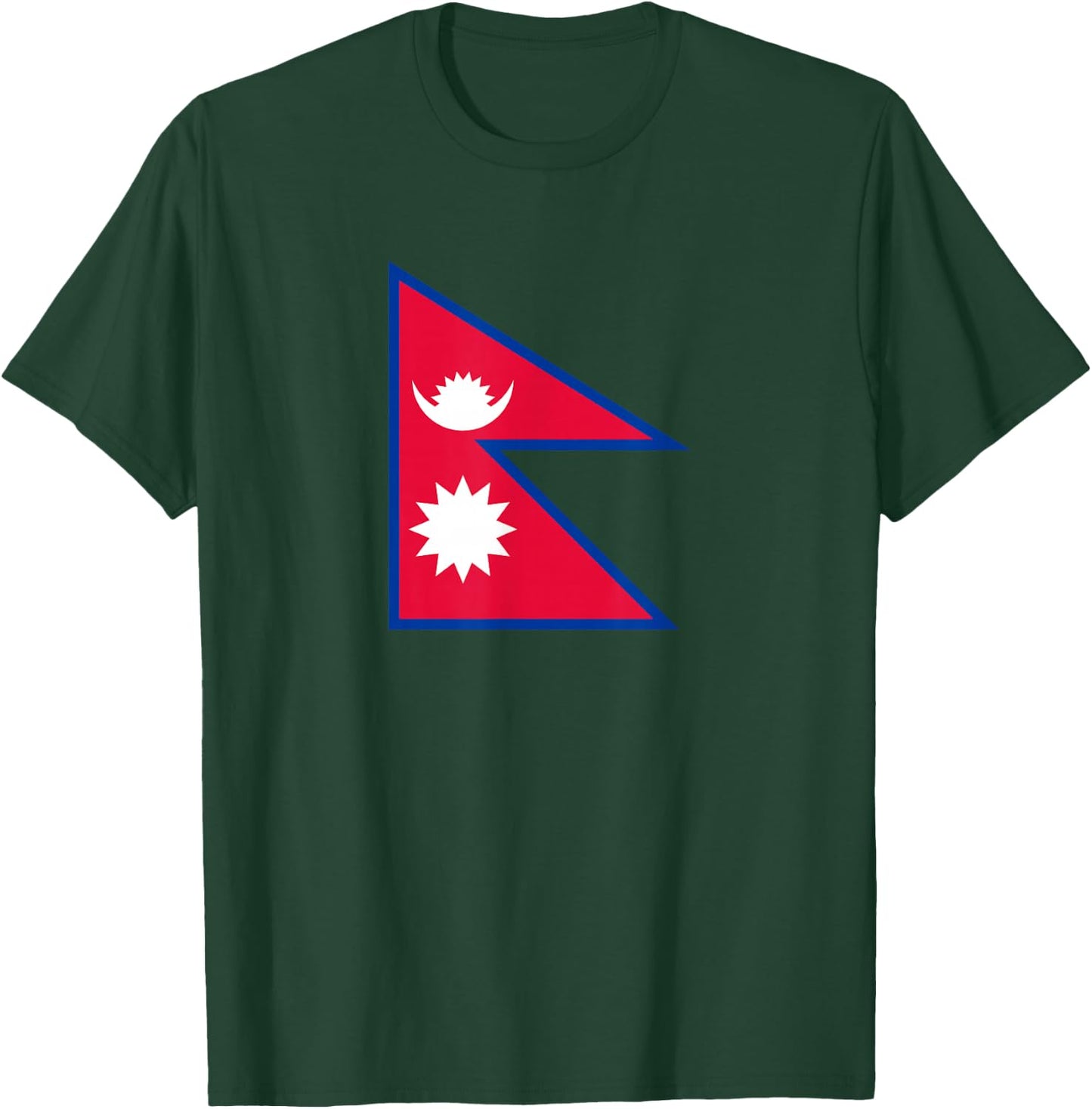 Nepal Flag Nepalese Nepali Triangle Flag T-Shirt - T-Shirt | Forest