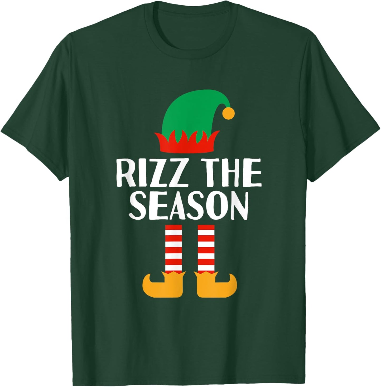 Rizz The Season Gen Z Christmas Pun Funny Elf Holiday Elves T-Shirt - T-Shirt | Forest