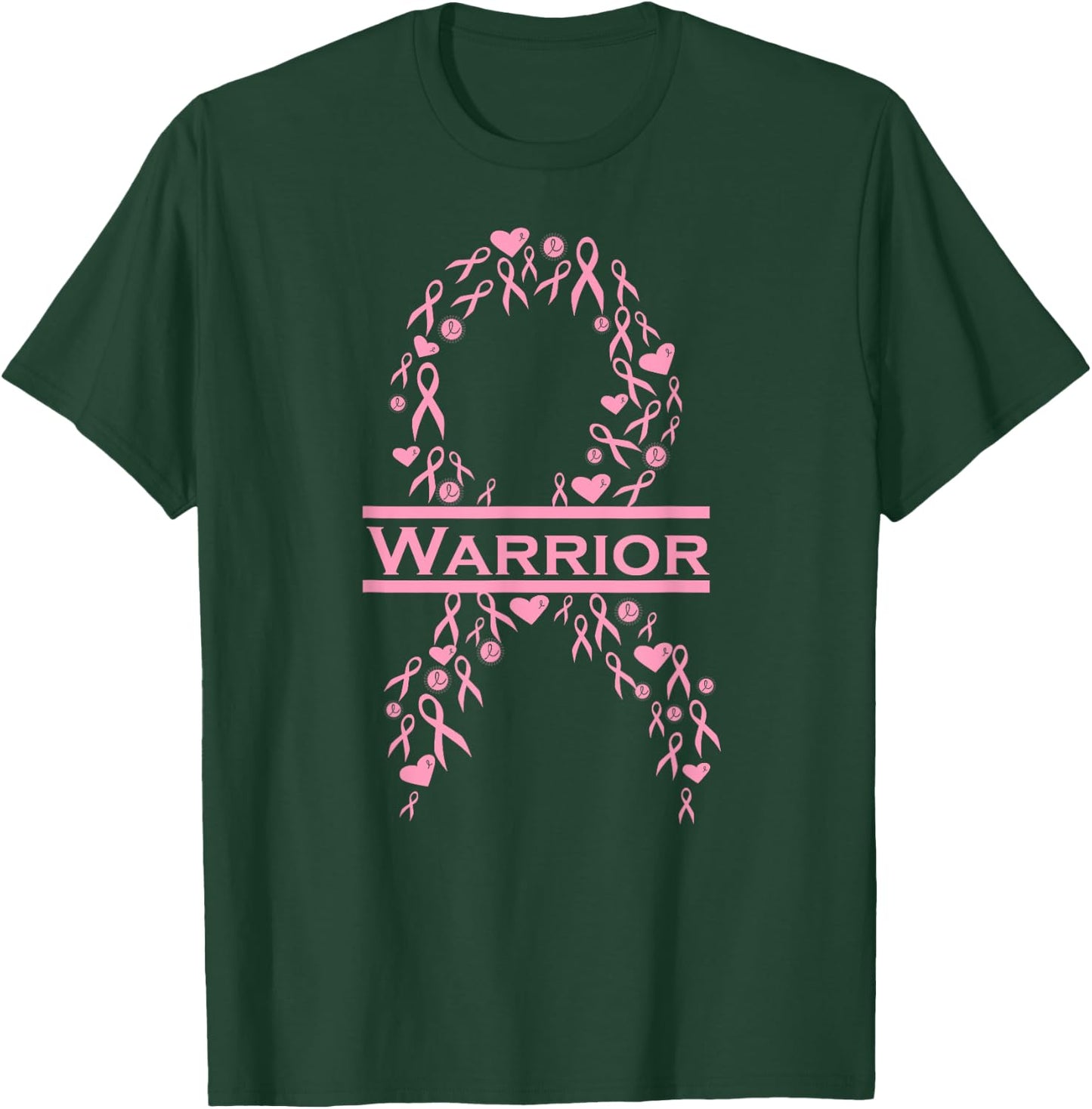 Breast Cancer Awareness Pink Ribbon Warrior T-Shirt - T-Shirt | Forest