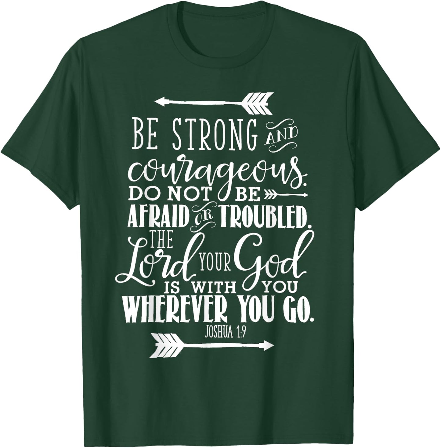 Joshua 1:9 Christian Bible Verse Pink T-Shirt - T-Shirt | Forest