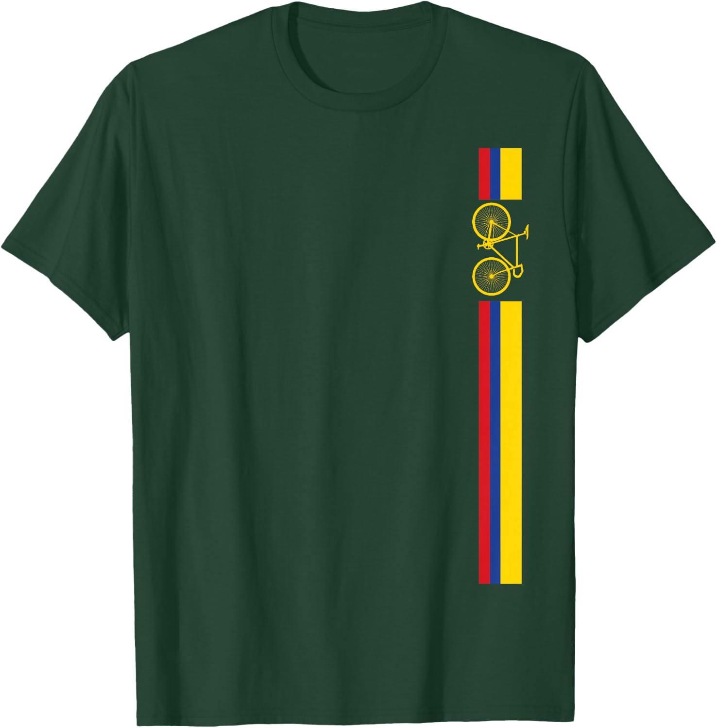 Colombian Cycling Shirt Colombia Flag Cyclist Bicycle Gift T-Shirt - T-Shirt | Forest