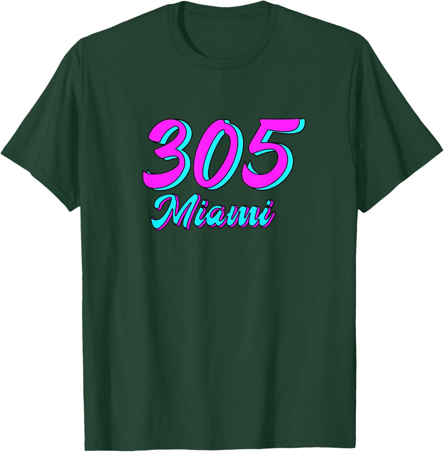 305 Miami Dade County South Beach Pink & Blue Deco Retro Men Women Girls Kids T-Shirt - T-Shirt | Forest