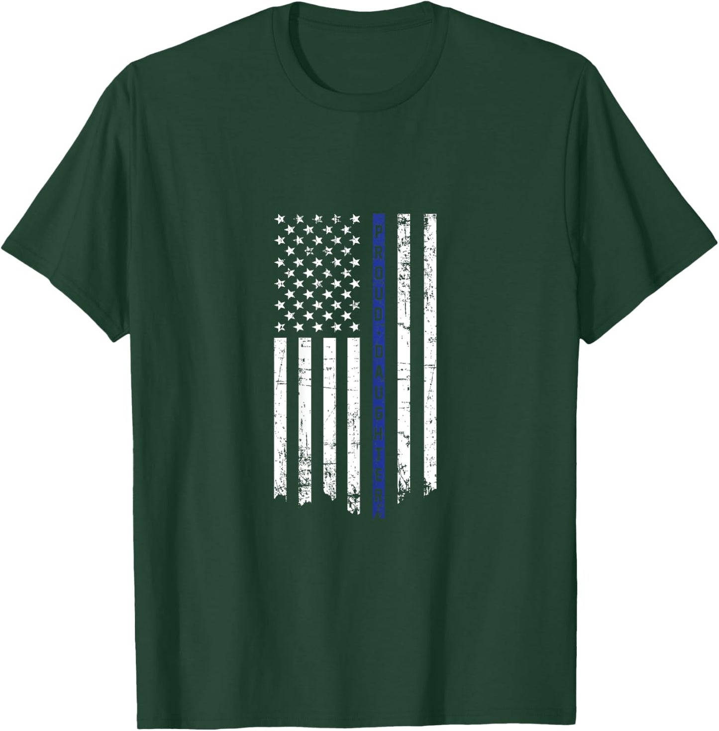 Proud Daughter Police Officer Thin Blue Line Flag T-Shirt - T-Shirt | Forest