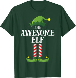 Awesome Elf Matching Family Group Christmas Party Pyjamas T-Shirt - T-Shirt | Forest