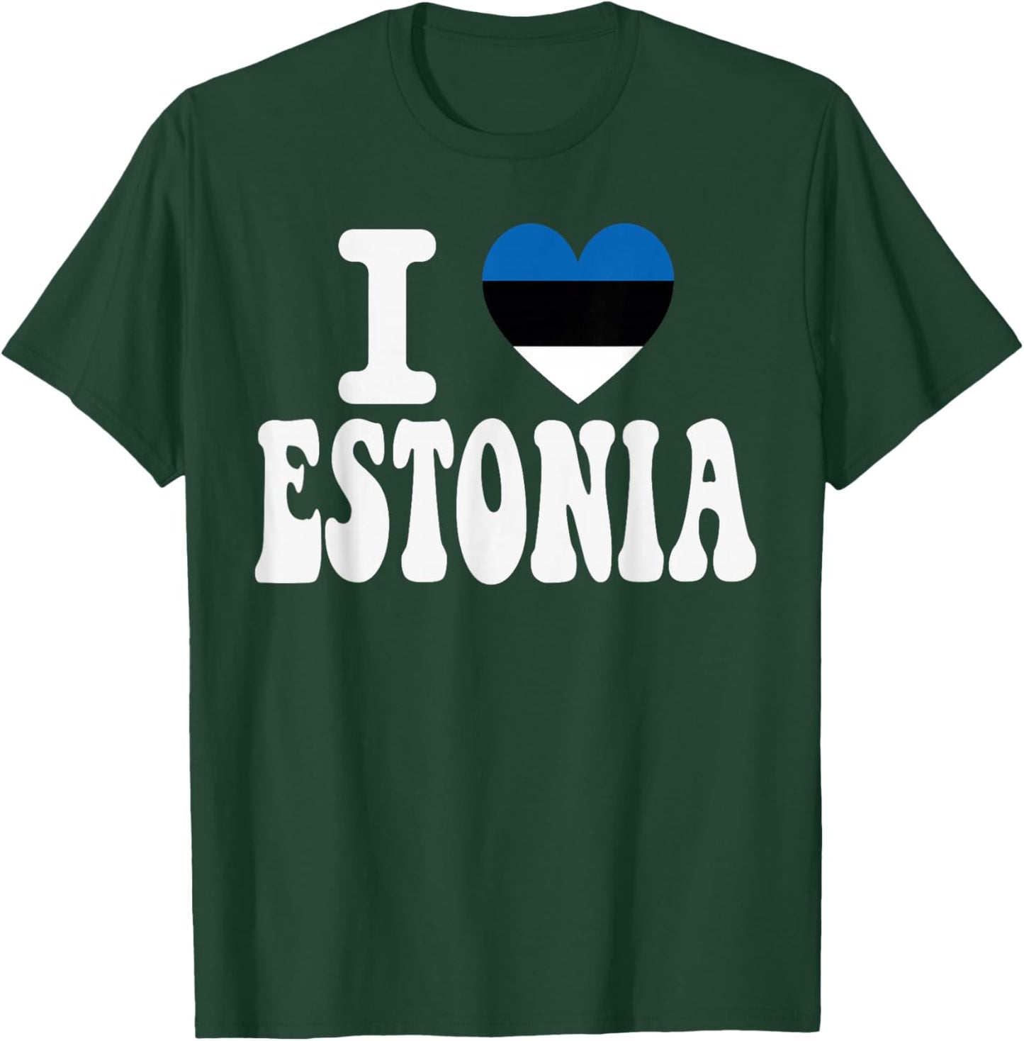 I Love Estonia Heart Flag Retro Travel Souvenir T-Shirt - T-Shirt | Forest