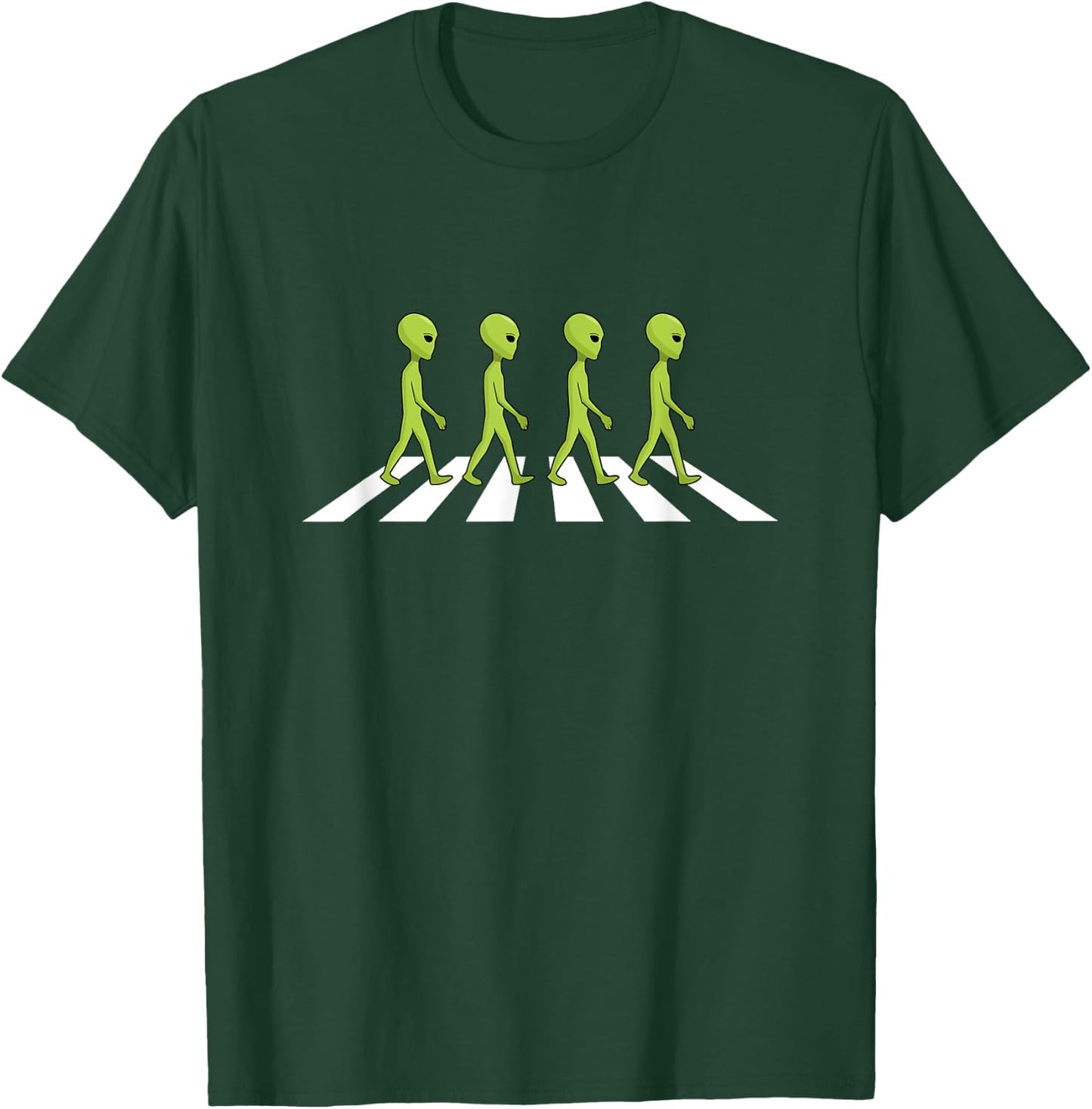 Aliens Crossing and Walking Across Road Funny Gift T-Shirt - T-Shirt | Forest