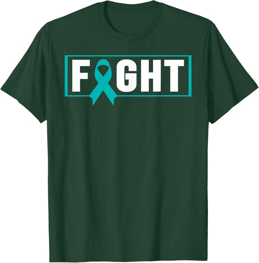 PTSD Awareness Shirt - Teal Ribbon Fight PTSD Awareness T-Shirt - T-Shirt | Forest