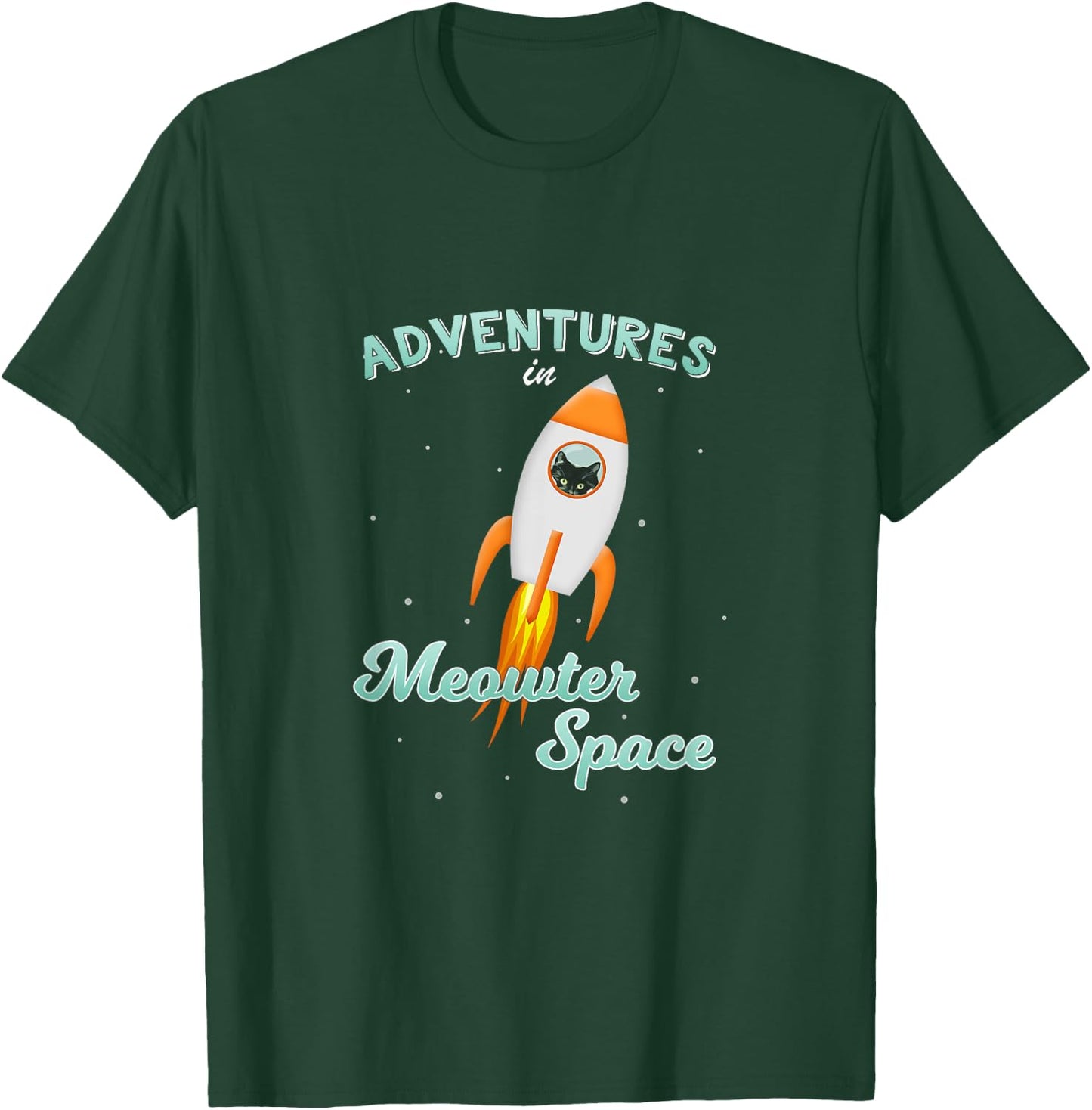Cat Space Shirt Rocket Ship Outer Space Adventure T-Shirt - T-Shirt | Forest