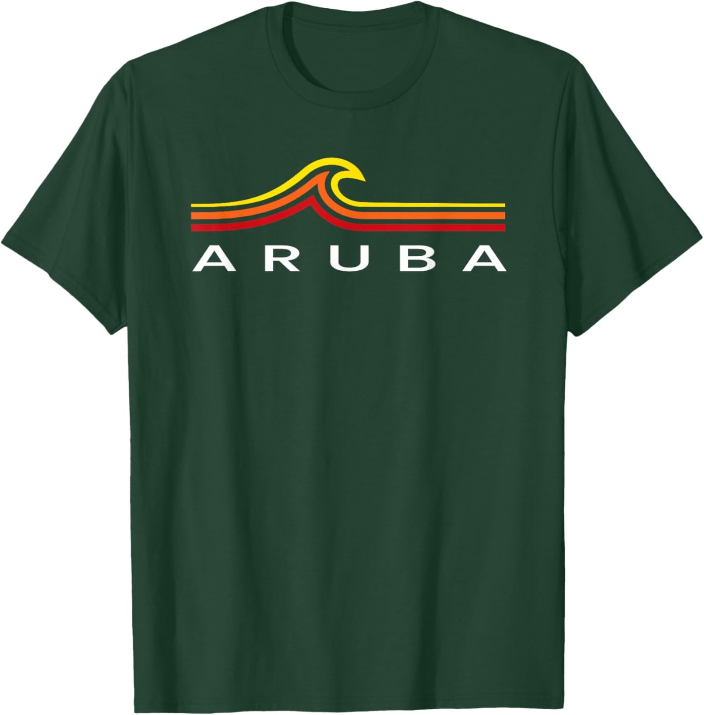 Aruba Waves Vintage Girls Boys Cruise Souvenir T-Shirt - T-Shirt | Forest