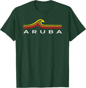 Aruba Waves Vintage Girls Boys Cruise Souvenir T-Shirt - T-Shirt | Forest