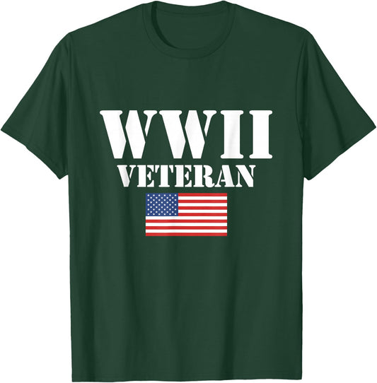 American Patriot WWII Veteran Military World War 2 Veteran T-Shirt - T-Shirt | Forest