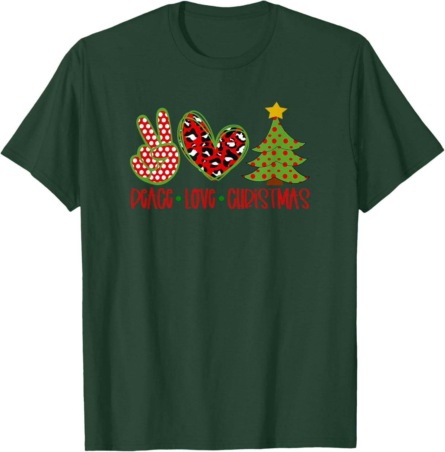 Peace Love Christmas T-Shirt - T-Shirt | Forest