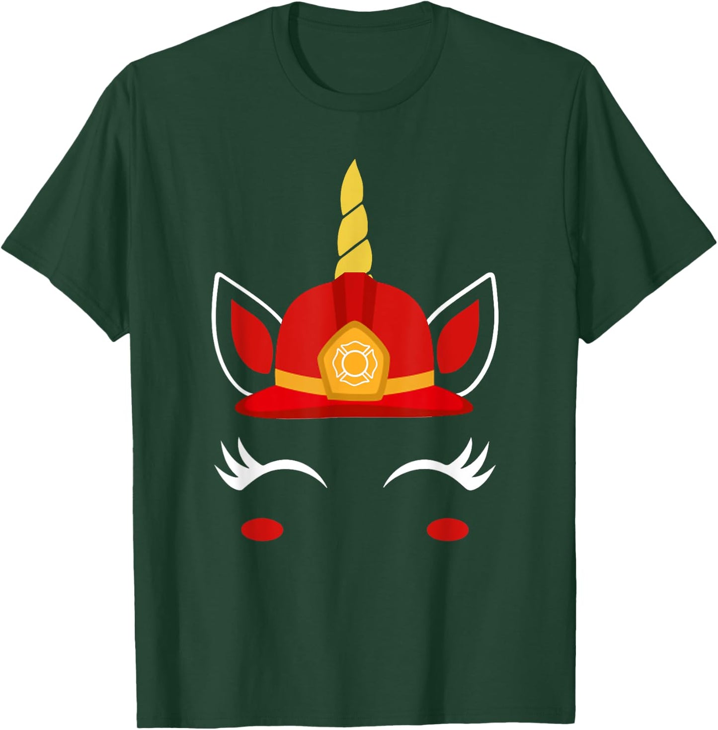 Unicorn Firefighter-Funny Fireman Birthday Party T-Shirt - T-Shirt | Forest