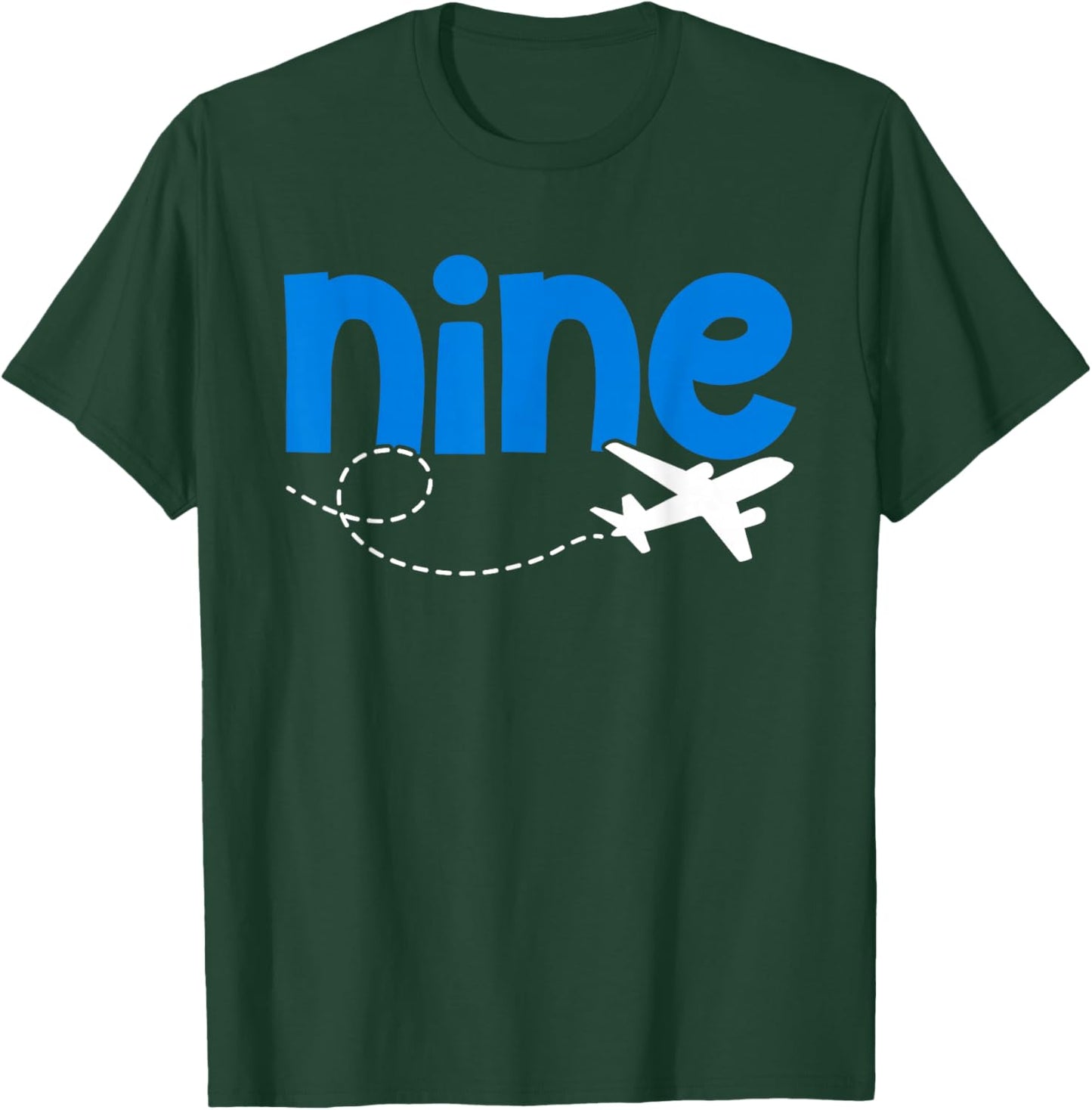 9th Airplane Birthday Party Nine Year Old Pilot Birthday T-Shirt - T-Shirt | Forest