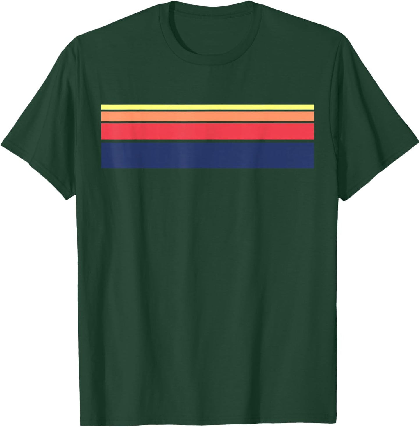 Retro Sunset Color Stripe Pattern T Shirt T-Shirt - T-Shirt | Forest