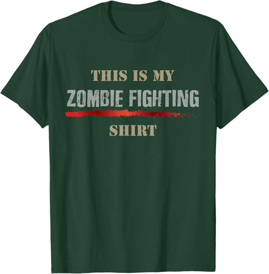 This is My Zombie Fighting Graphic Halloween Costume T-Shirt - T-Shirt | Forest