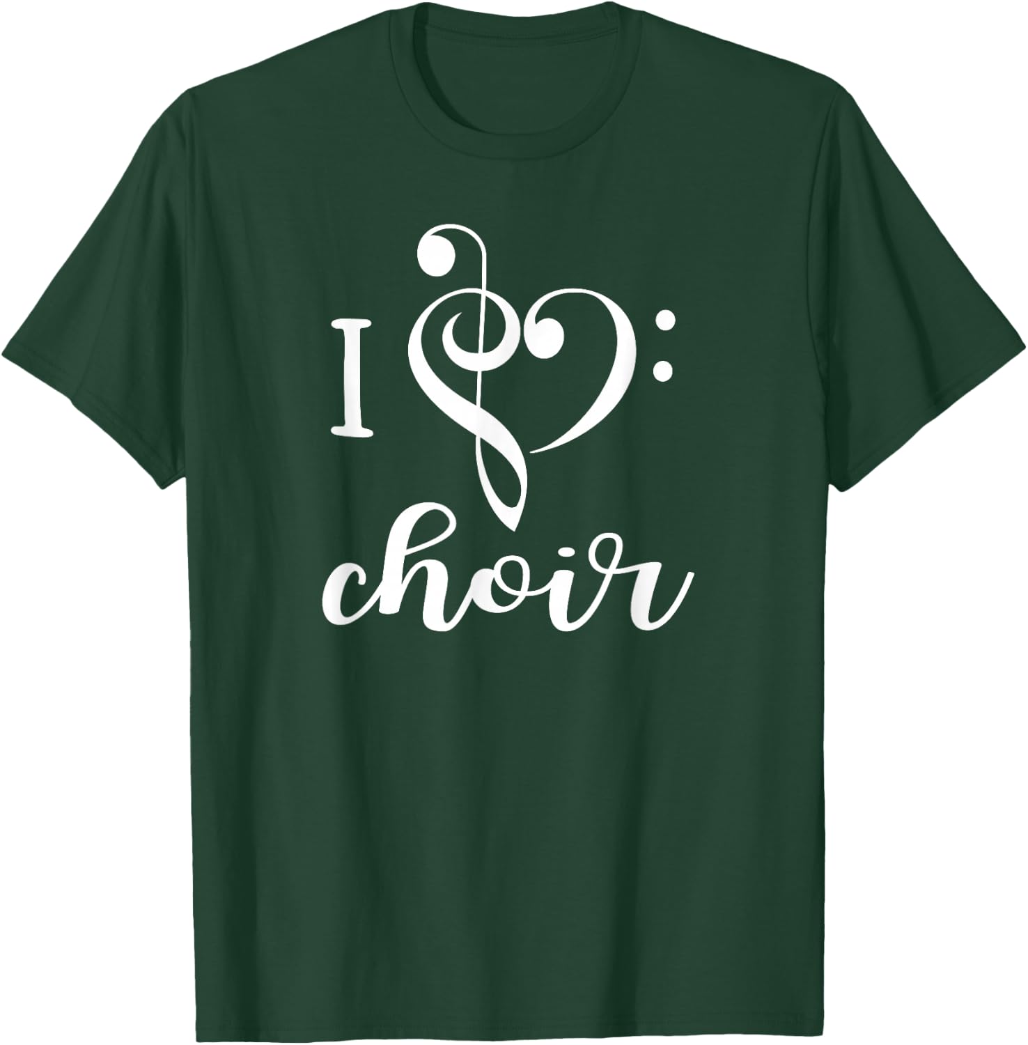 I Heart Choir T Shirt Love Music Chorus Treble Bass Clef T-Shirt - T-Shirt | Forest