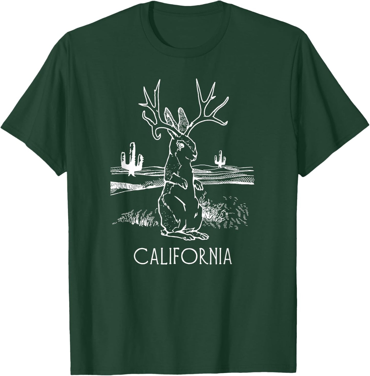 California Jackalope Cute Cali Crytpid Jackrabbit T-Shirt - T-Shirt | Forest