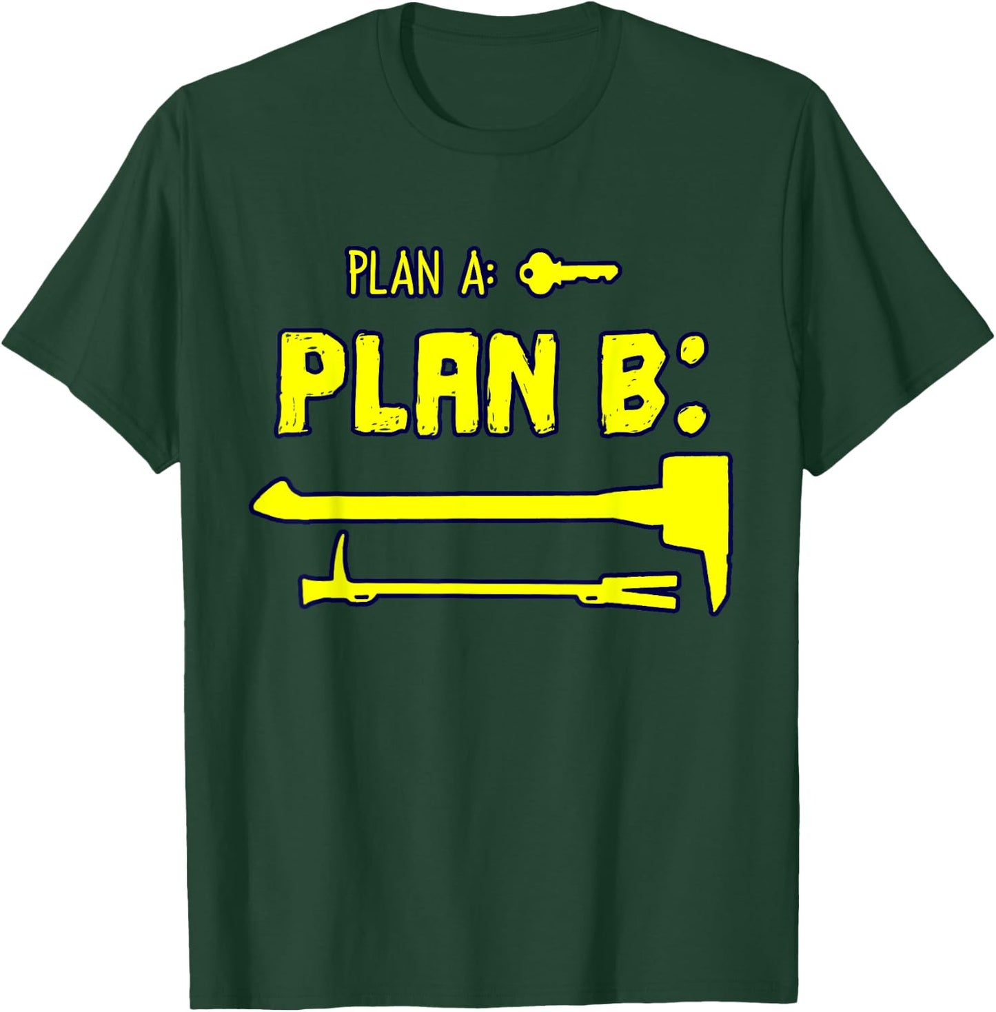 Funny Firefighter Crowbar Tool and Sledgehammer Gift T-Shirt - T-Shirt | Forest
