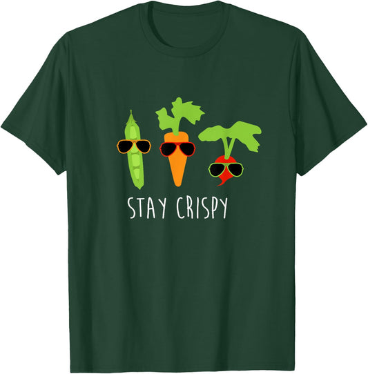 Stay Crispy Veggie Shirt Vegetable Sunglasses Gardening GIft T-Shirt - T-Shirt | Forest