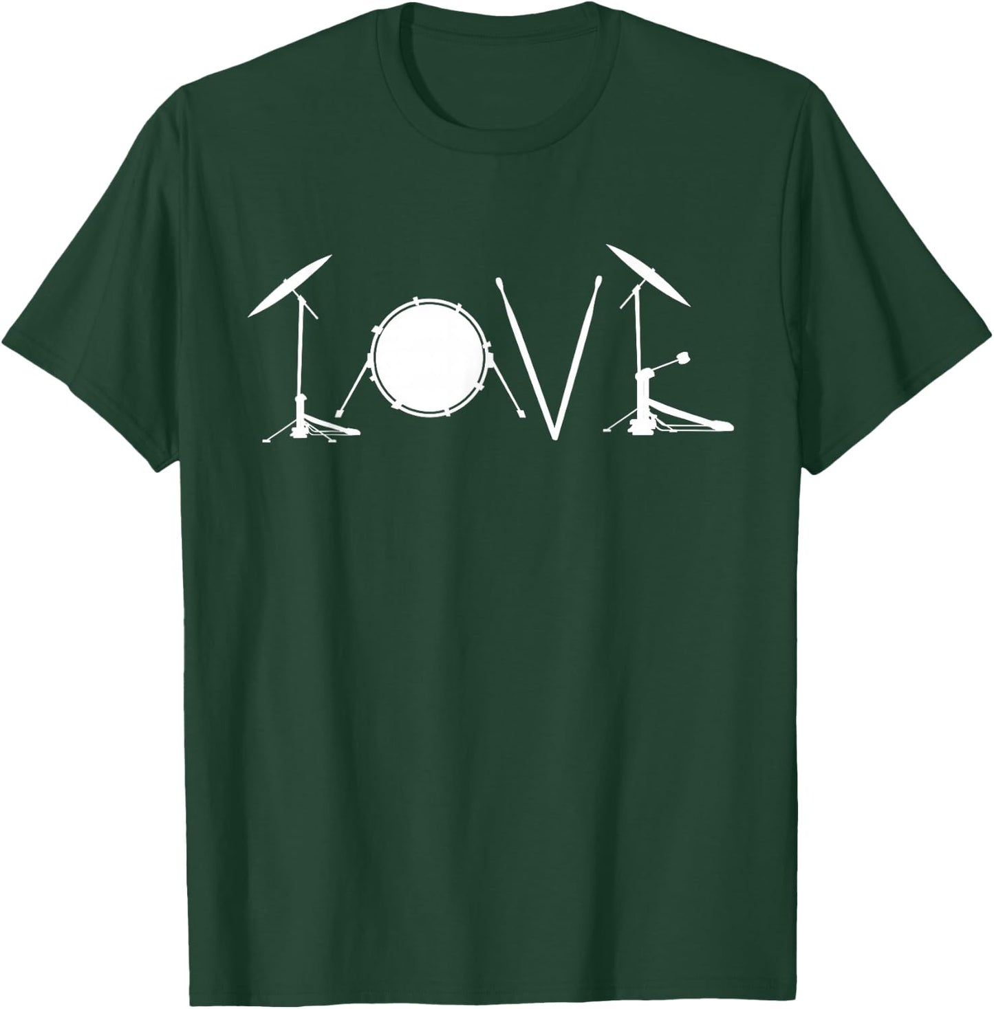 Drummers Drumming Gift Drum Love Drums Drummer T-Shirt - T-Shirt | Forest