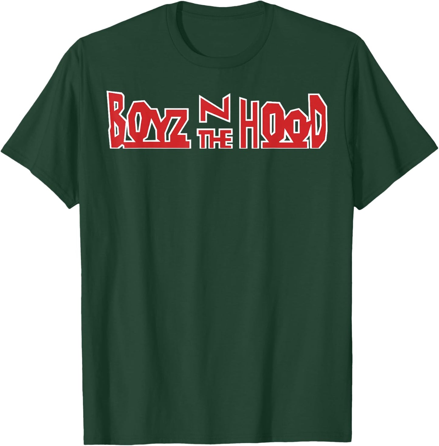 Boyz N The Hood Red Movie Logo White Outline Small T-Shirt - T-Shirt | Forest