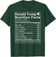 Donald Trump Nutrition Facts Make America Great Small T-Shirt - T-Shirt | Forest