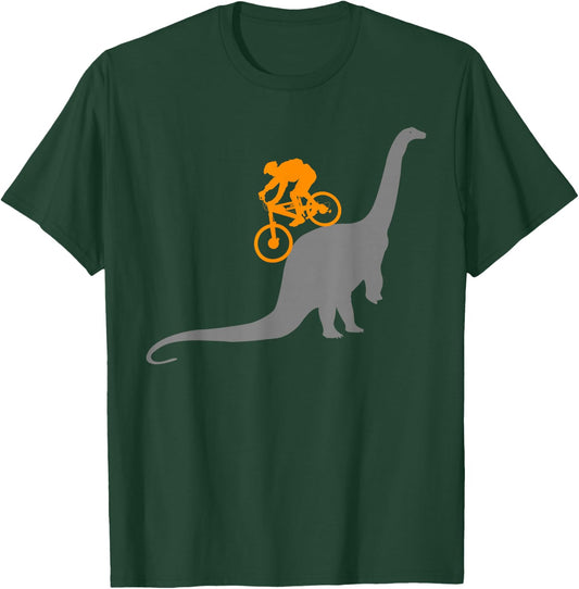 MTB Mountain Bike Bicycle Sports Gifts Shirts Dinosaur Dino Bike Mountain Bicycle Sport Shirt , -Adults, -Kids, Black, Short Sleeve, Classic Fit, Small T-Shirt - T-Shirt | Forest