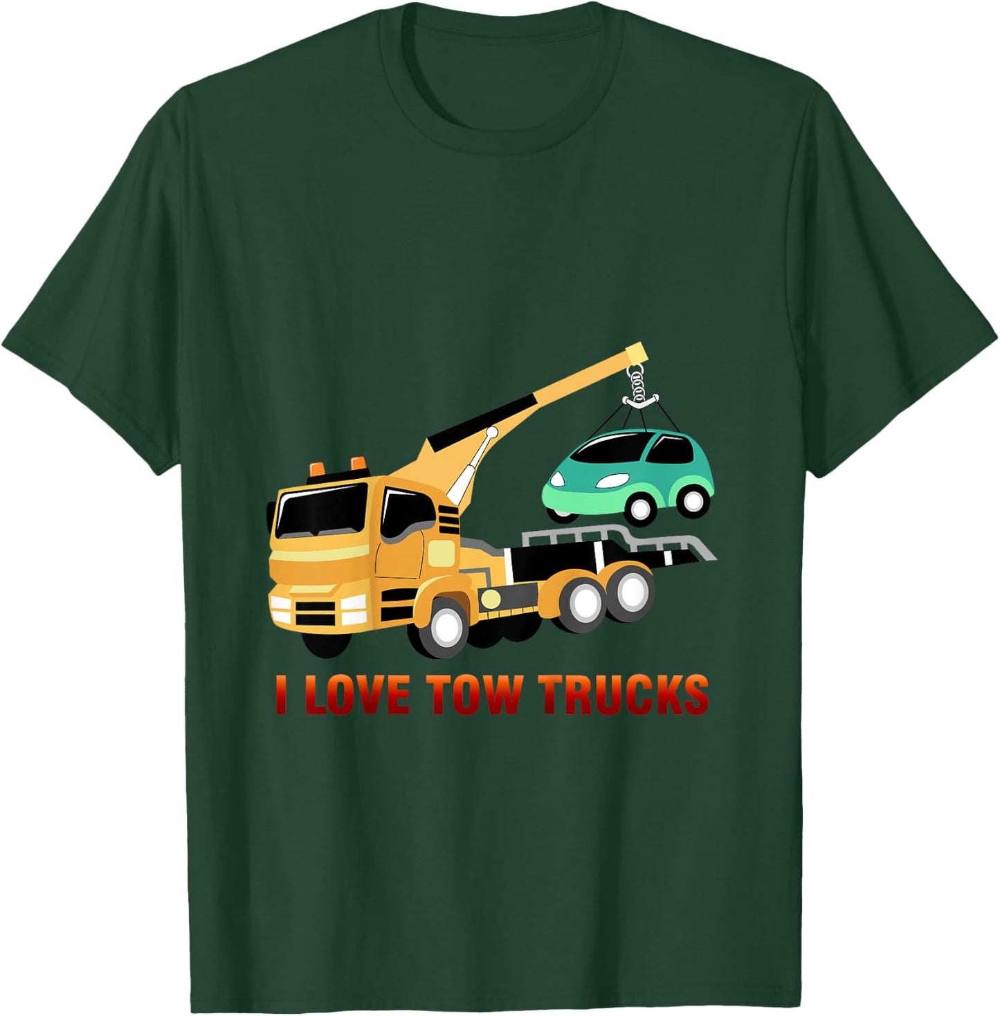 Kids I love tow truck | boy, youth, apparel racing driver T-Shirt - T-Shirt | Forest