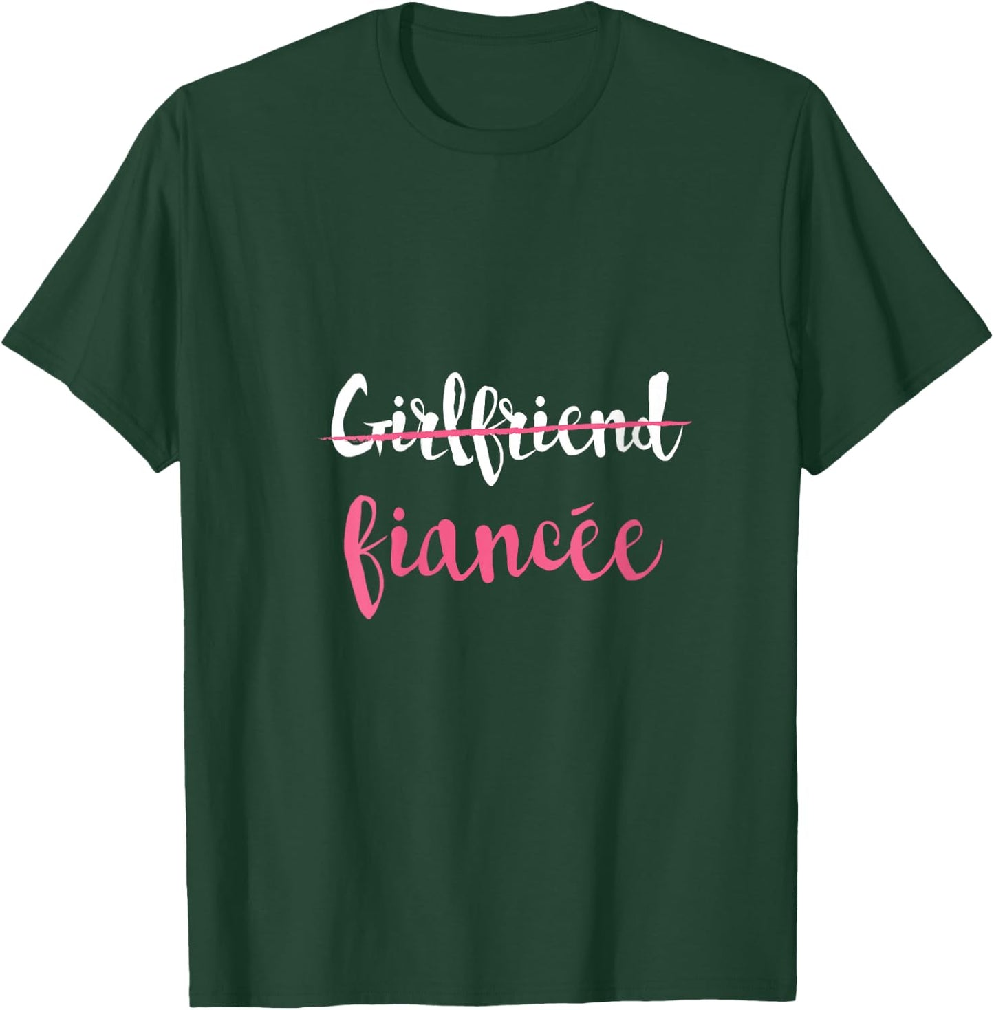 Couple Engagement Just Engaged Girlfriend Fiancee V-Neck T-Shirt - T-Shirt | Forest