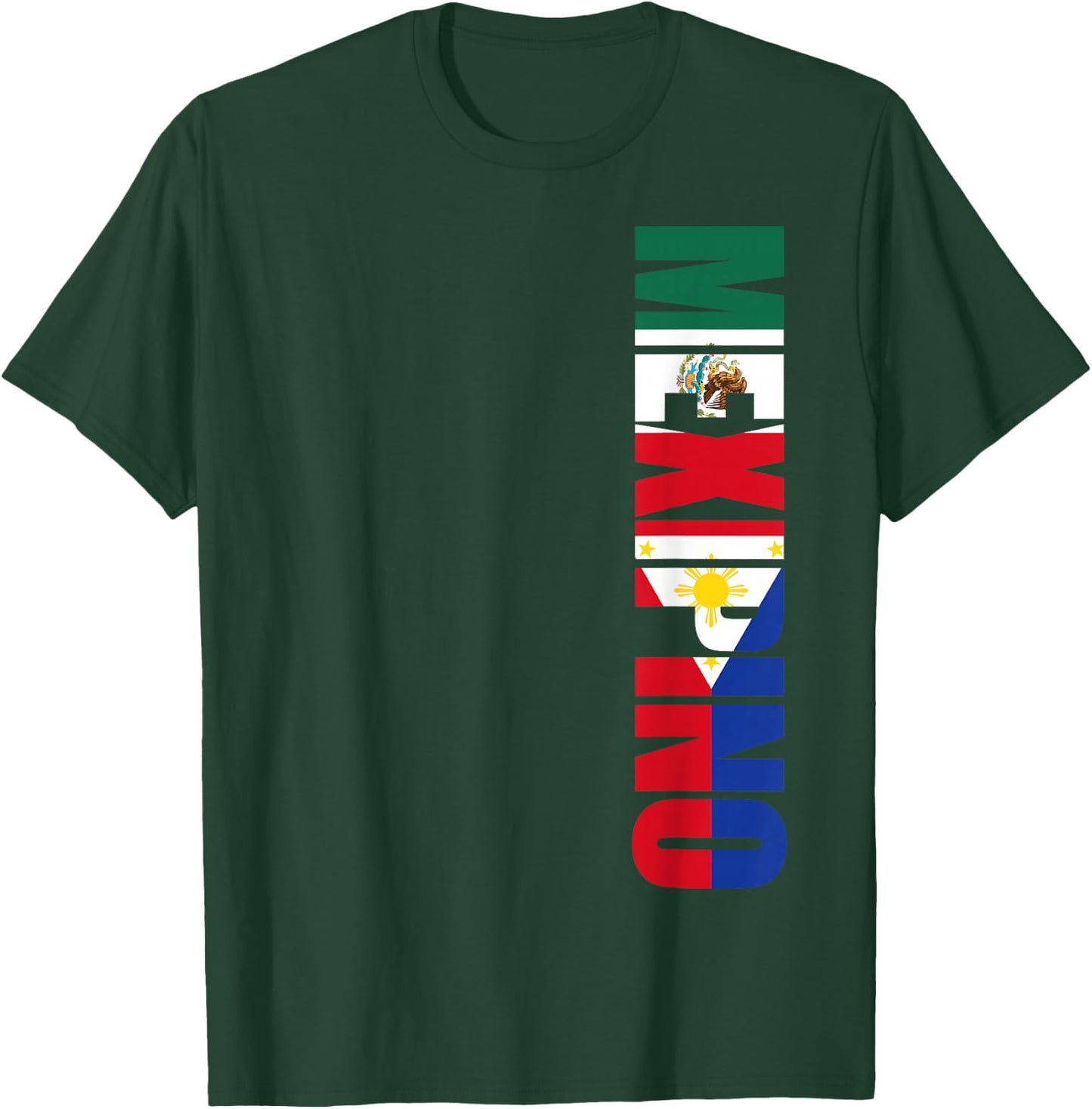 Mexipino Mexican Filipino American Heritage Vertical Shirt T-Shirt - T-Shirt | Forest